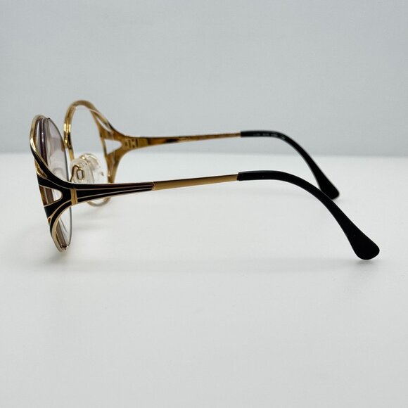 Tura Eyeglasses Eye Glasses Frames 825 EBO HGP Gold Black Japan 56-18-136